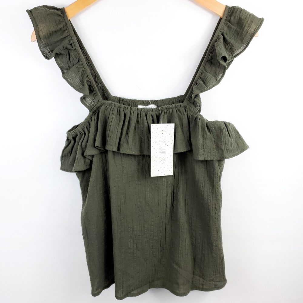NWT Sienna Sky Seersucker Gauze Top - Picture 4 of 5